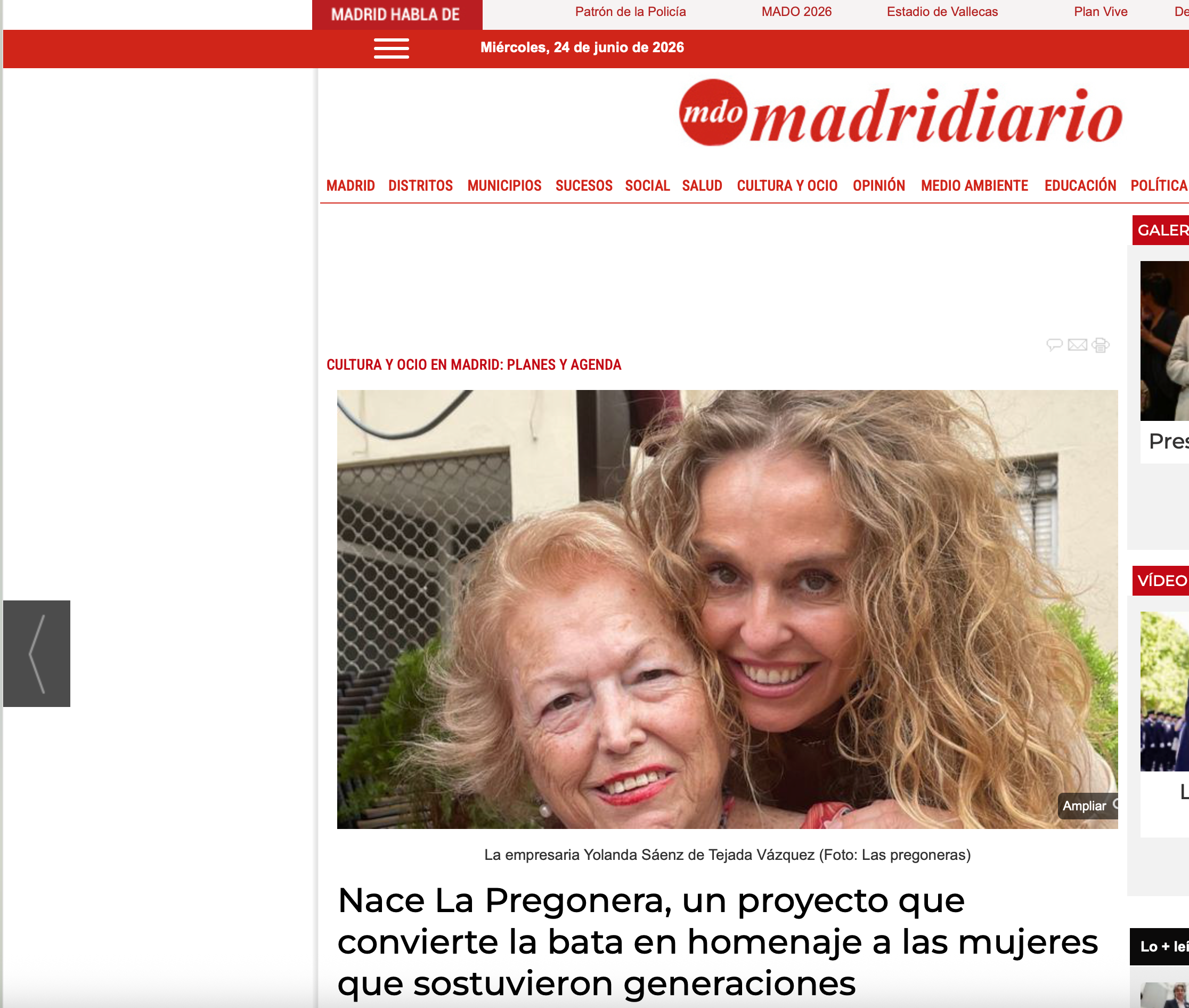 La Pregonera en Madrid Diario: la bata que homenajea a las mujeres que sostuvieron generaciones