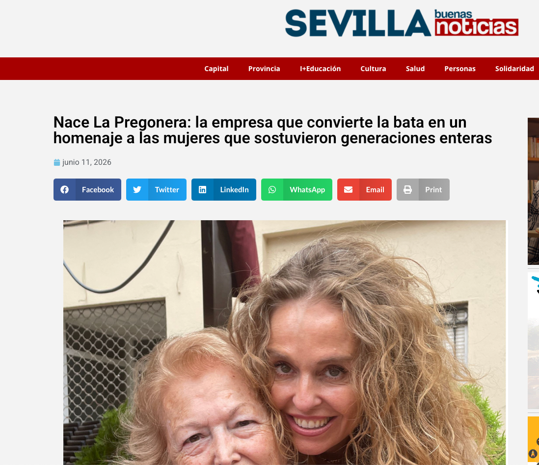 Sevilla Buenas Noticias: Nace La Pregonera, la empresa que convierte la bata en un homenaje