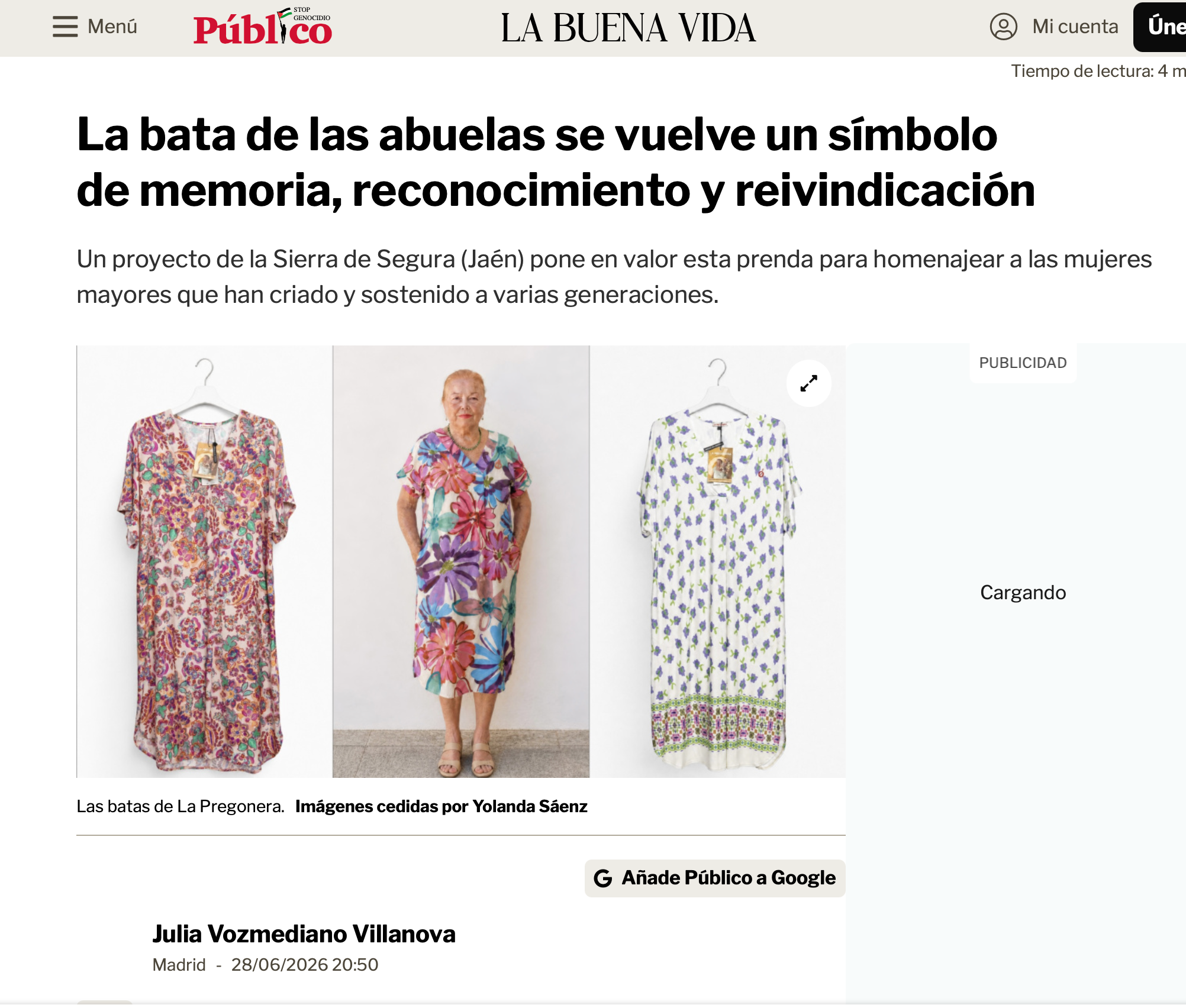 Público: La bata de las abuelas vuelve como símbolo de memoria, reconocimiento y reivindicación