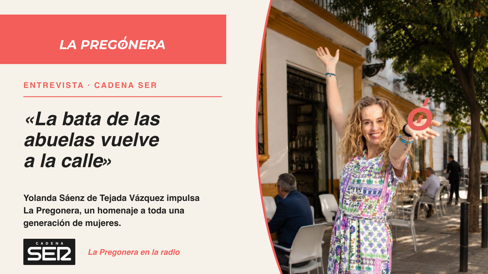 Cadena SER: "La bata de las abuelas vuelve a la calle", el homenaje de Yolanda Sáenz de Tejada Vázquez a toda una generación de mujeres
